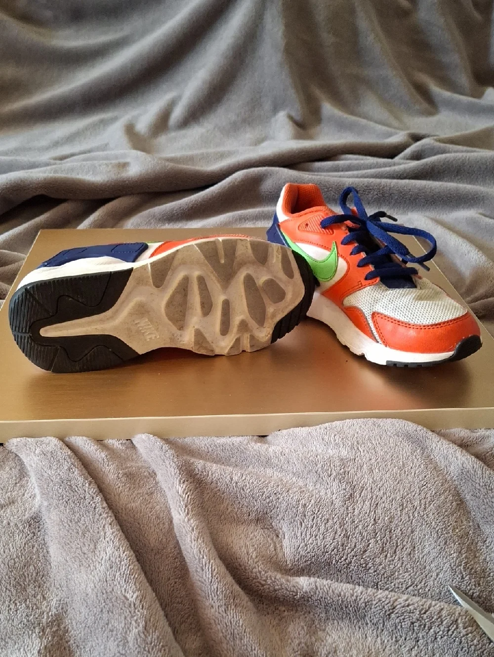 Kids Athletic Nike Sneakers in Orange, Blue & Green - Lightweight Comfort - Picture 5 of 6